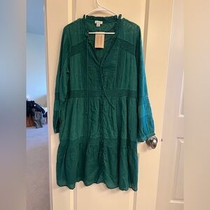 Sundance Teal Long Sleeve Dress
